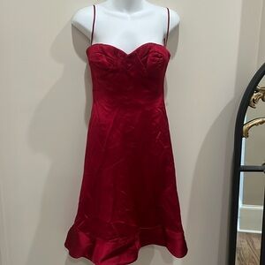 Badgley Mishka red satin bustier dress size 2